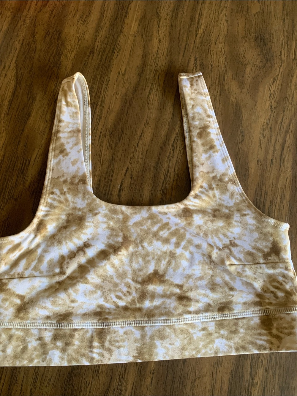 Jenni Tie-Dye Scoop Bralette - Cream & Brown